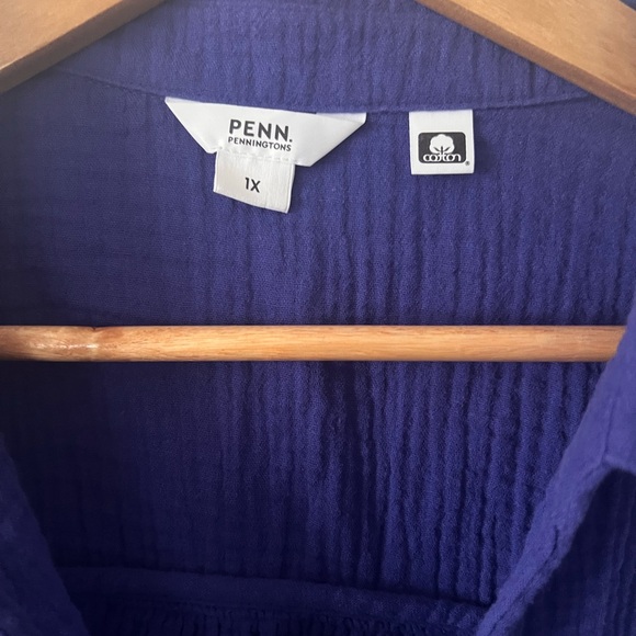 Penningtons Royal Blue Button-Down Shirt - Picture 2 of 8